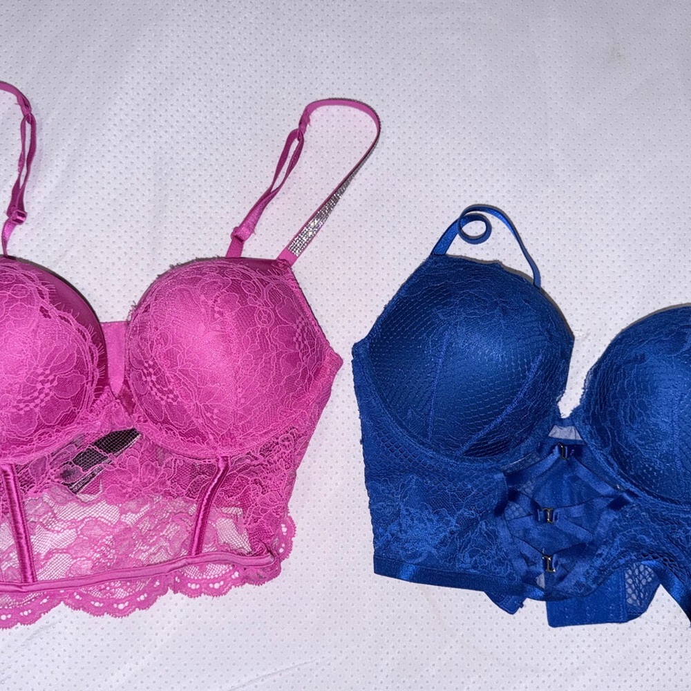 Victoria's Secret Pink and Blue Lace Bralette